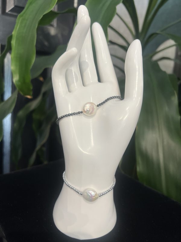PULSERA DE PERLA PLANA CULTIVADA