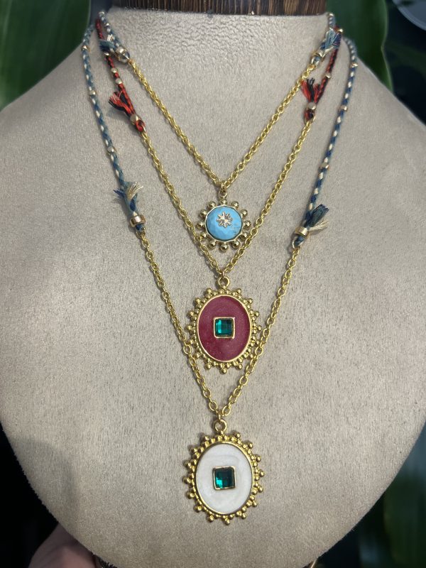 COLLAR DIJE CON ZIRCONIA CHAPA DE ORO